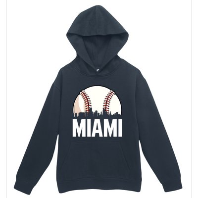 Vintage Miami Cityscape Retro Dad Baseball Lover Meaningful Gift Urban Pullover Hoodie