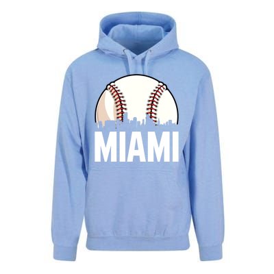 Vintage Miami Cityscape Retro Dad Baseball Lover Meaningful Gift Unisex Surf Hoodie