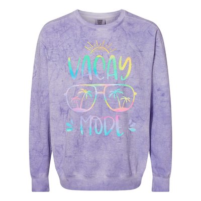 Vacay Mode Cute Vacation Summer Cruise Getaway Holiday Colorblast Crewneck Sweatshirt