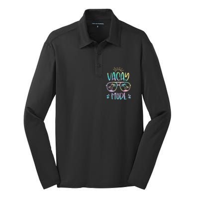 Vacay Mode Cute Vacation Summer Cruise Getaway Holiday Silk Touch Performance Long Sleeve Polo