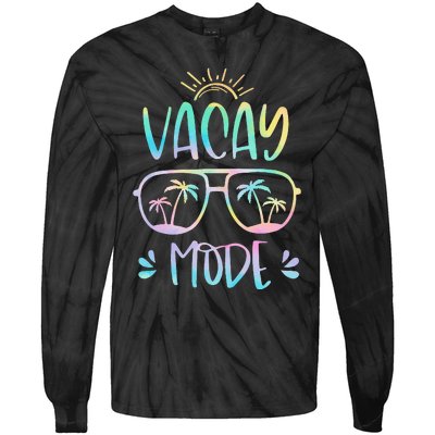 Vacay Mode Cute Vacation Summer Cruise Getaway Holiday Tie-Dye Long Sleeve Shirt