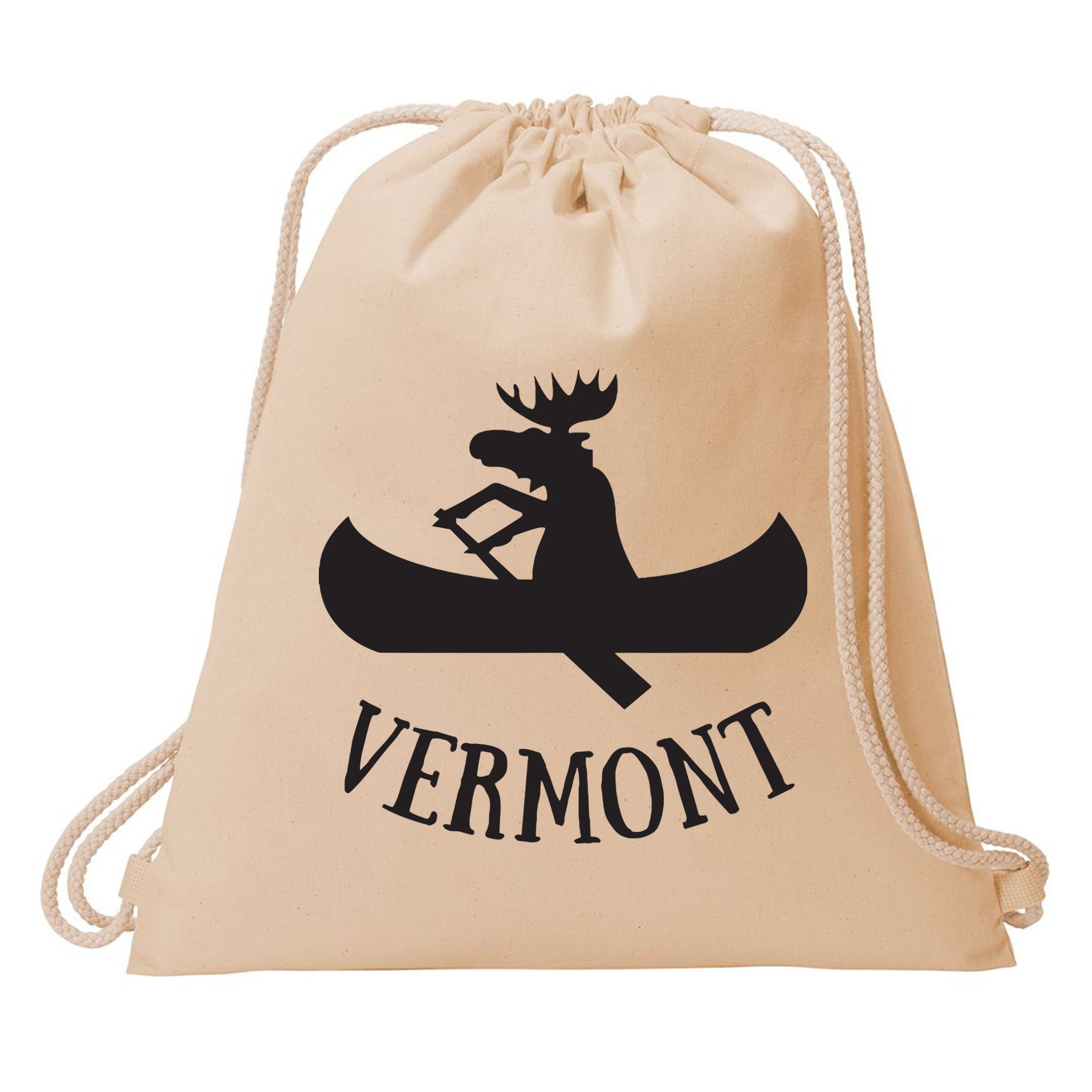 Vermont Moose Canoe Vacation T Drawstring Bag