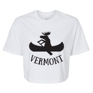 Vermont Moose Canoe Vacation T Bella+Canvas Jersey Crop Tee