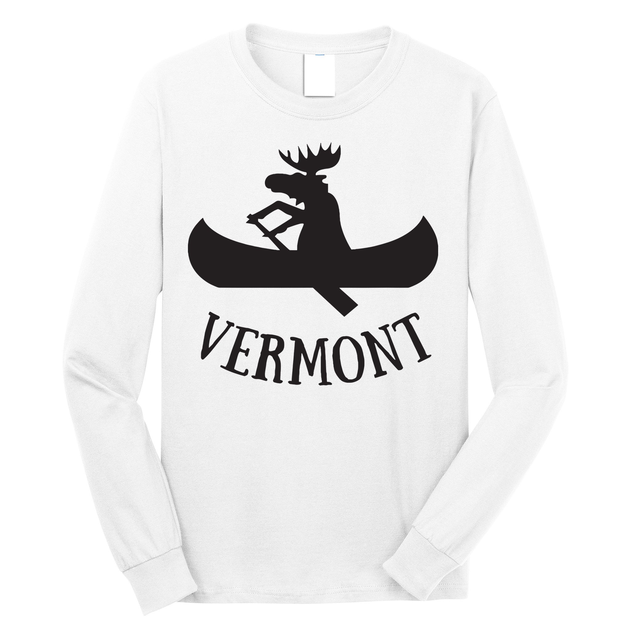 Vermont Moose Canoe Vacation T Long Sleeve Shirt