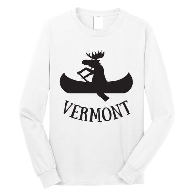 Vermont Moose Canoe Vacation T Long Sleeve Shirt