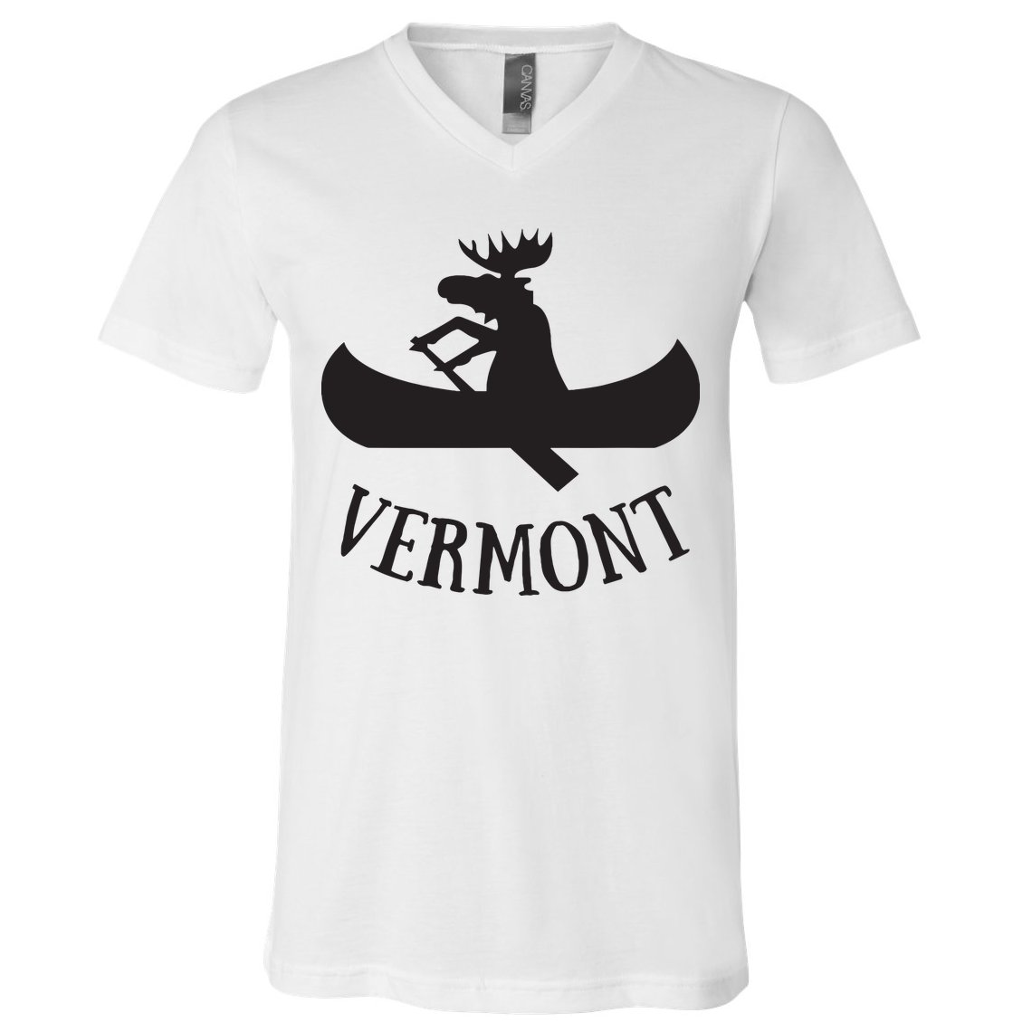 Vermont Moose Canoe Vacation T V-Neck T-Shirt