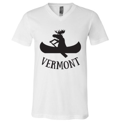 Vermont Moose Canoe Vacation T V-Neck T-Shirt