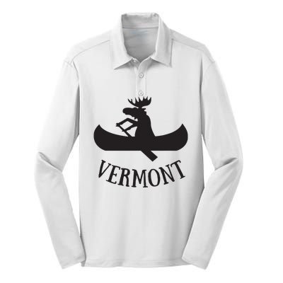 Vermont Moose Canoe Vacation T Silk Touch Performance Long Sleeve Polo