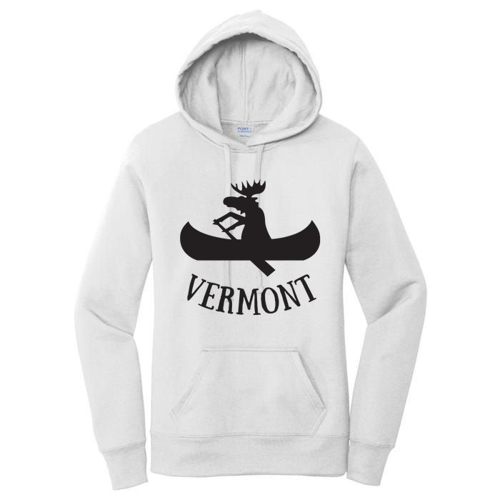 Vermont Moose Canoe Vacation T Women's Pullover Hoodie