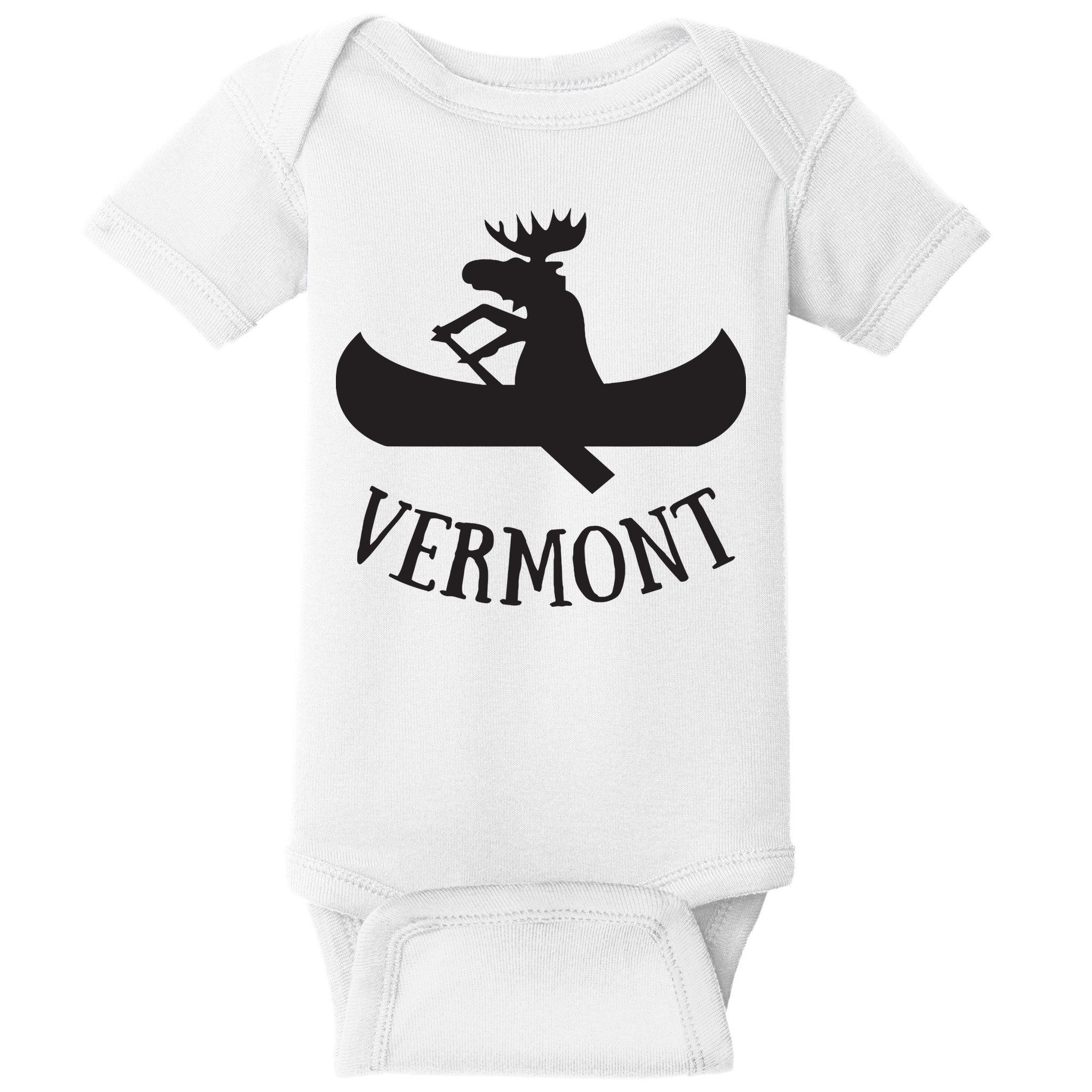 Vermont Moose Canoe Vacation T Baby Bodysuit