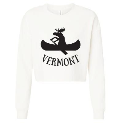 Vermont Moose Canoe Vacation T Cropped Pullover Crew