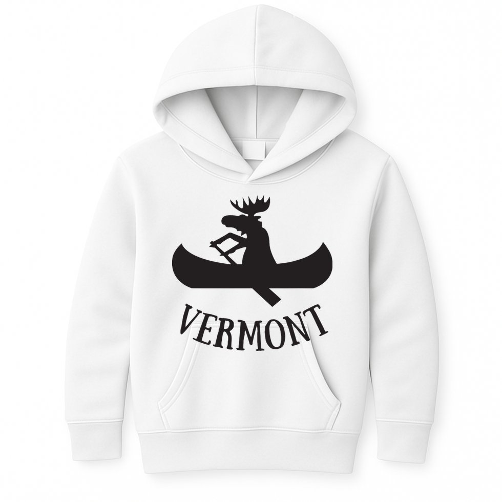 Vermont Moose Canoe Vacation T Kids Hoodie