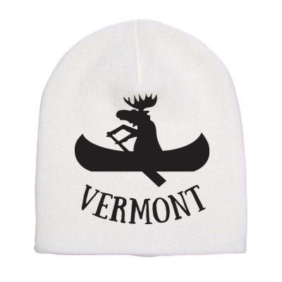 Vermont Moose Canoe Vacation T Short Acrylic Beanie