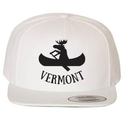 Vermont Moose Canoe Vacation T Wool Snapback Cap