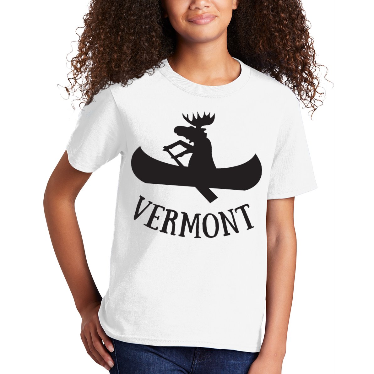 Vermont Moose Canoe Vacation T Kids T-Shirt