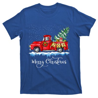 Vintage Merry Christmas Red Truck Old Fashioned Christmas Cute Gift T-Shirt