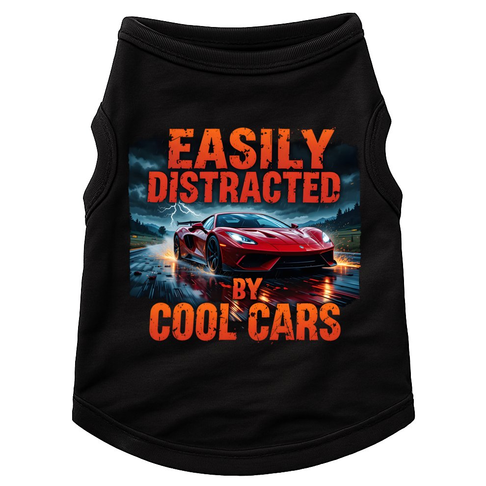 Vintage Muscle Car Easily Distracted By Cool Cars  Gift Doggie Tank