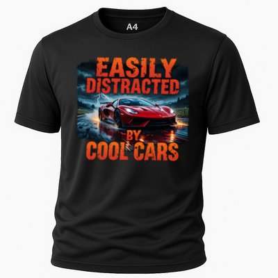 Vintage Muscle Car Easily Distracted By Cool Cars  Gift Cooling Performance Crew T-Shirt