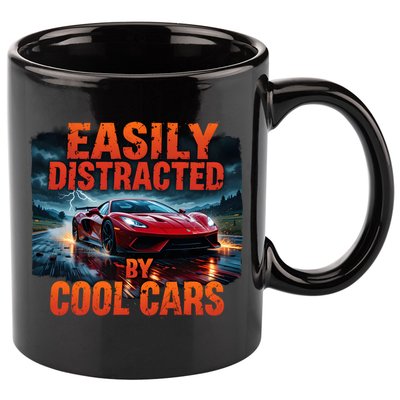 Vintage Muscle Car Easily Distracted By Cool Cars  Gift 11oz C Handle Ceramic Mug