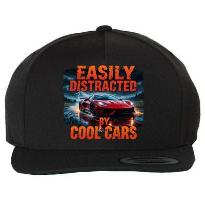 Vintage Muscle Car Easily Distracted By Cool Cars  Gift Wool Snapback Cap