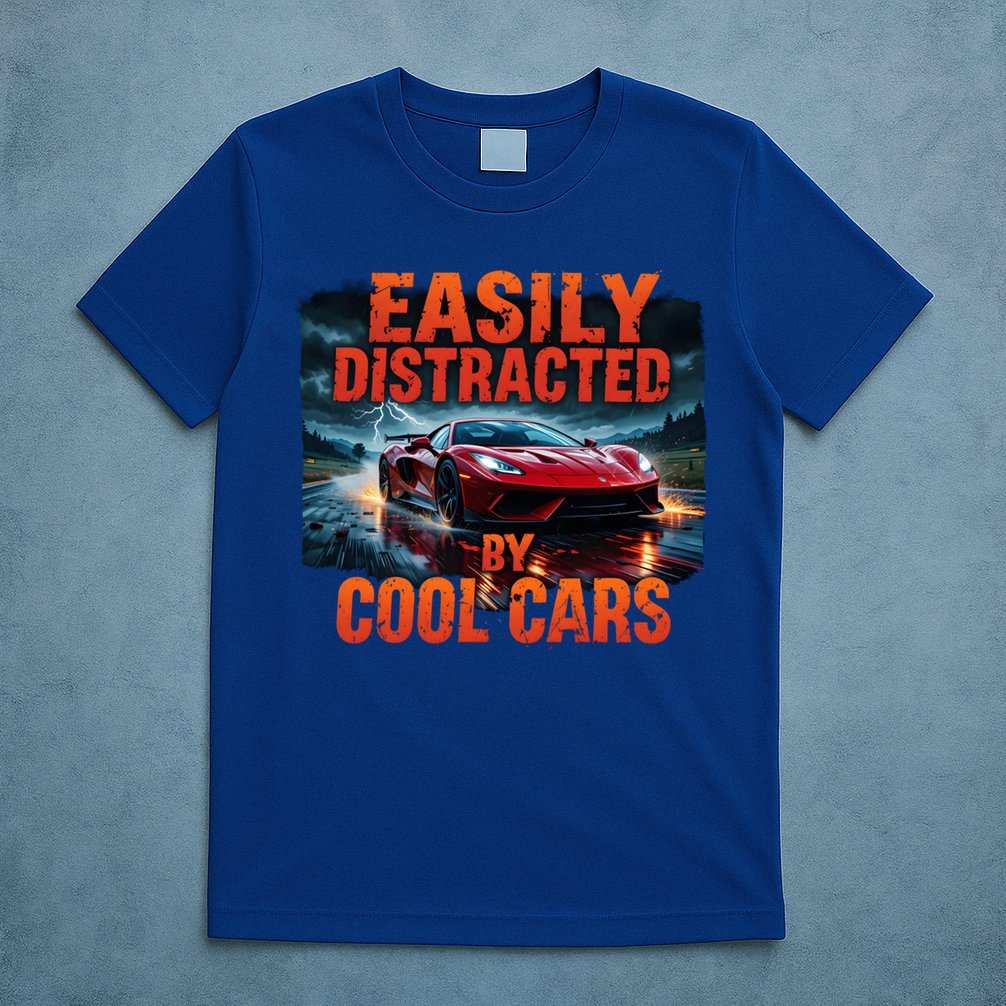 Vintage Muscle Car Easily Distracted By Cool Cars  Gift T-Shirt