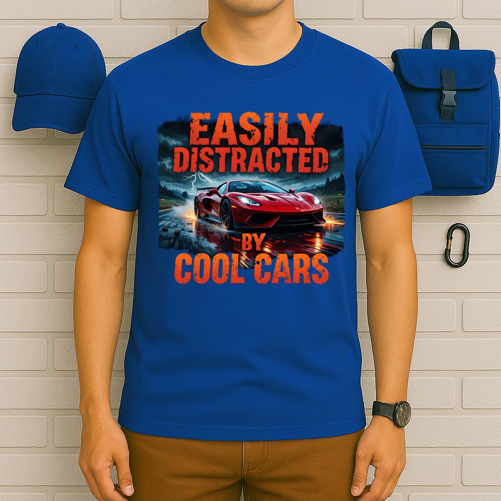 Vintage Muscle Car Easily Distracted By Cool Cars  Gift T-Shirt