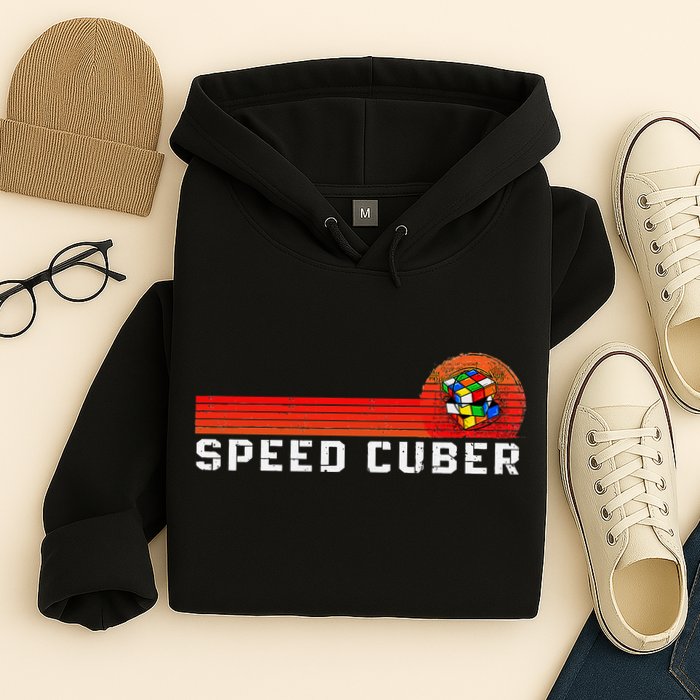 Vintage Math Cuber Heartbeat Speed Cubing Puzzle Lover Cube Hoodie