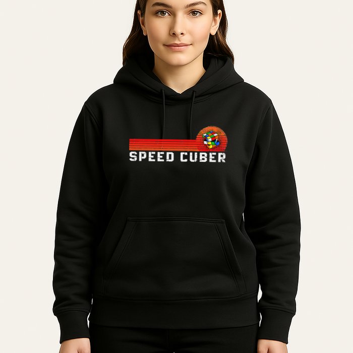Vintage Math Cuber Heartbeat Speed Cubing Puzzle Lover Cube Hoodie