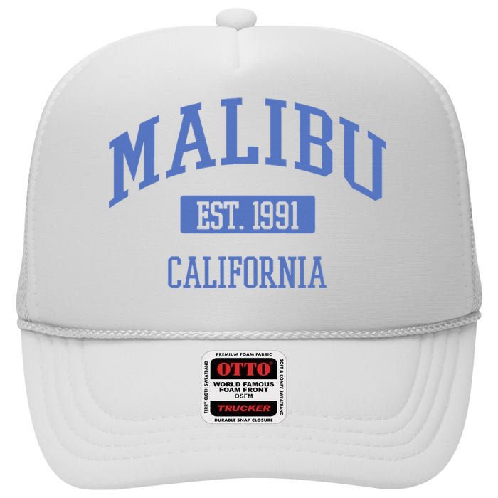 Varsity Malibu California High Crown Mesh Back Trucker Hat