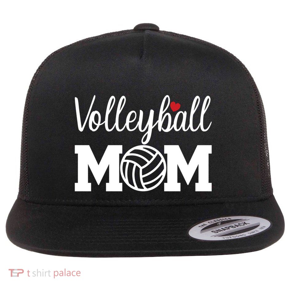 Volleyball Mom Cute Mom Life Volleyball Game Day Cheer Mom Gift Flat Bill Trucker Hat