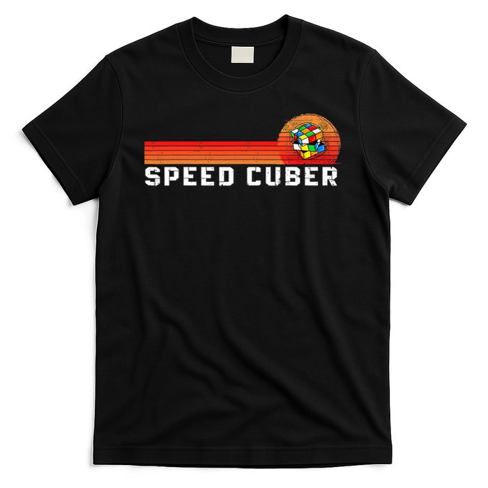 Vintage Math Cuber Heartbeat Speed Cubing Puzzle Lover Cube T-Shirt