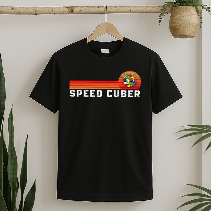 Vintage Math Cuber Heartbeat Speed Cubing Puzzle Lover Cube T-Shirt