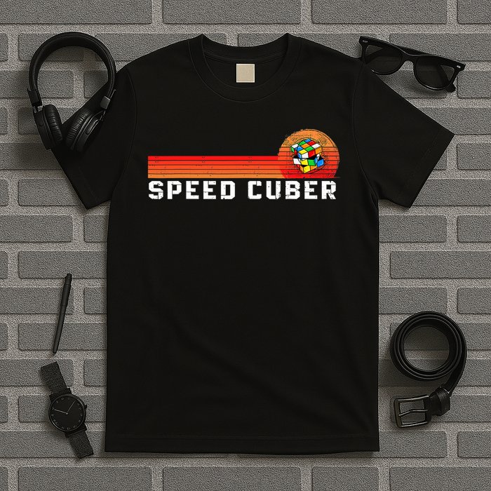 Vintage Math Cuber Heartbeat Speed Cubing Puzzle Lover Cube T-Shirt