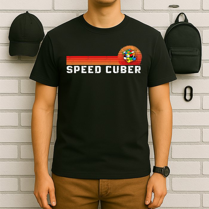 Vintage Math Cuber Heartbeat Speed Cubing Puzzle Lover Cube T-Shirt