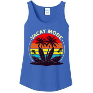 Vacay Mode Coconut Palm Trees Retro Surfing Summer Vibes Great Gift Ladies Essential Tank