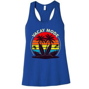 Vacay Mode Coconut Palm Trees Retro Surfing Summer Vibes Great Gift Women's Racerback Tank