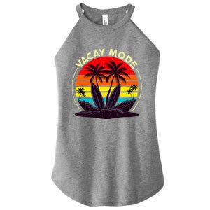 Vacay Mode Coconut Palm Trees Retro Surfing Summer Vibes Great Gift Women's Perfect Tri Rocker Tank