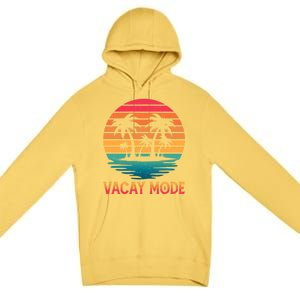 Vacay Mode Coconut Palm Trees Retro Tropical Summer Vibes Cute Gift Premium Pullover Hoodie