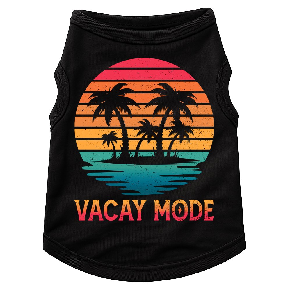 Vacay Mode Coconut Palm Trees Retro Tropical Summer Vibes Cute Gift Doggie Tank