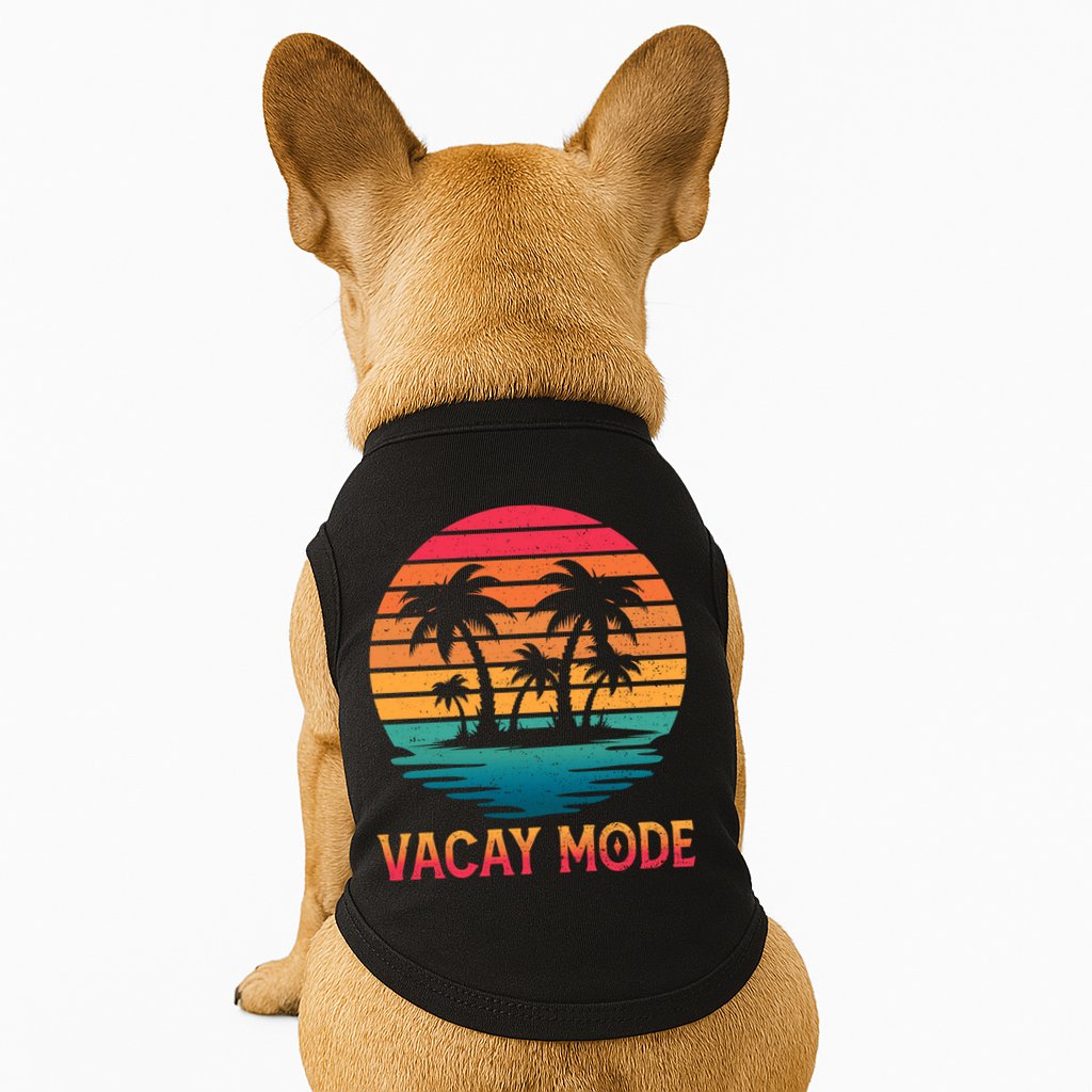 Vacay Mode Coconut Palm Trees Retro Tropical Summer Vibes Cute Gift Doggie Tank