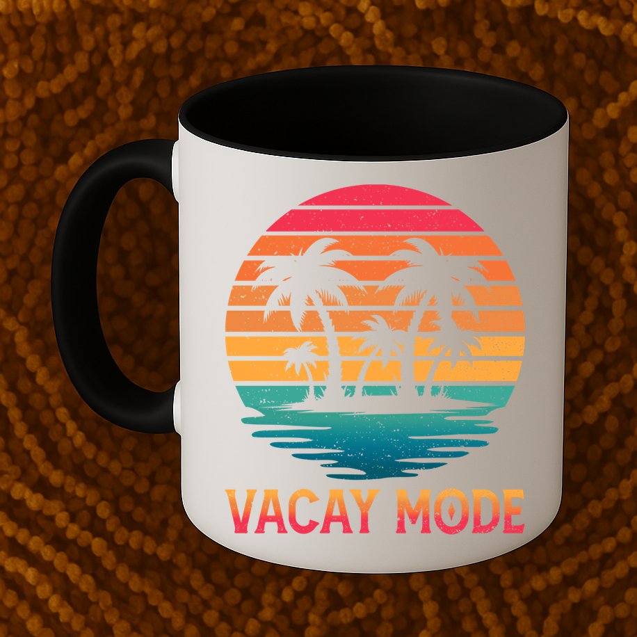 Vacay Mode Coconut Palm Trees Retro Tropical Summer Vibes Cute Gift Mug