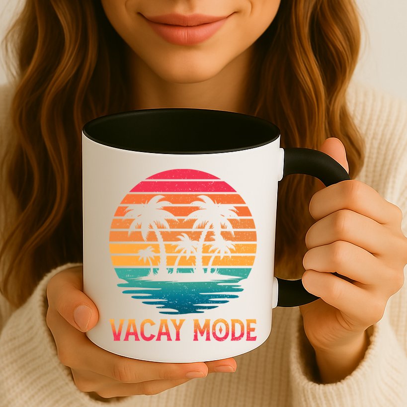 Vacay Mode Coconut Palm Trees Retro Tropical Summer Vibes Cute Gift Mug