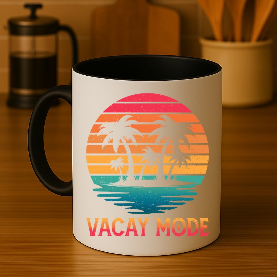 Vacay Mode Coconut Palm Trees Retro Tropical Summer Vibes Cute Gift Mug