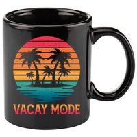 Vacay Mode Coconut Palm Trees Retro Tropical Summer Vibes Cute Gift 11oz C Handle Ceramic Mug
