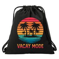 Vacay Mode Coconut Palm Trees Retro Tropical Summer Vibes Cute Gift Drawstring Bag