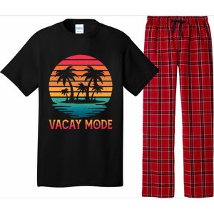 Vacay Mode Coconut Palm Trees Retro Tropical Summer Vibes Cute Gift Pajama Set