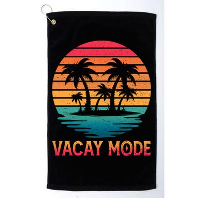 Vacay Mode Coconut Palm Trees Retro Tropical Summer Vibes Cute Gift Golf Towel