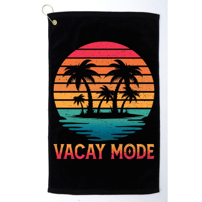 Vacay Mode Coconut Palm Trees Retro Tropical Summer Vibes Cute Gift Golf Towel