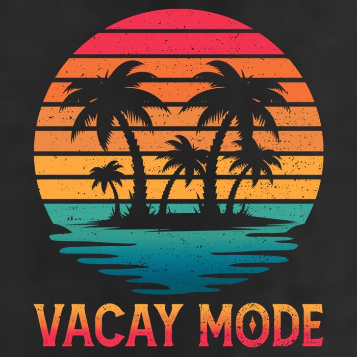 Vacay Mode Coconut Palm Trees Retro Tropical Summer Vibes Cute Gift Golf Towel