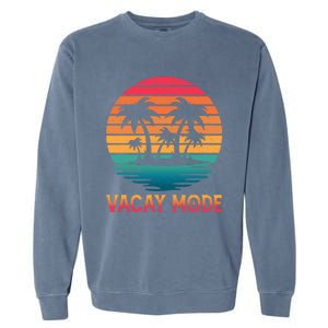 Vacay Mode Coconut Palm Trees Retro Tropical Summer Vibes Cute Gift Garment-Dyed Sweatshirt